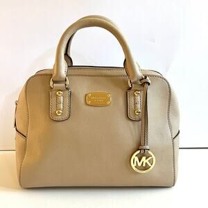 MICHAEL KORS Beige Leather Satchel Bag, Handheld